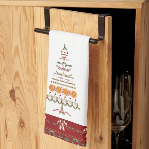 Baking Christmas Memories Wassail Candy Cane Tree Kitchen Towel