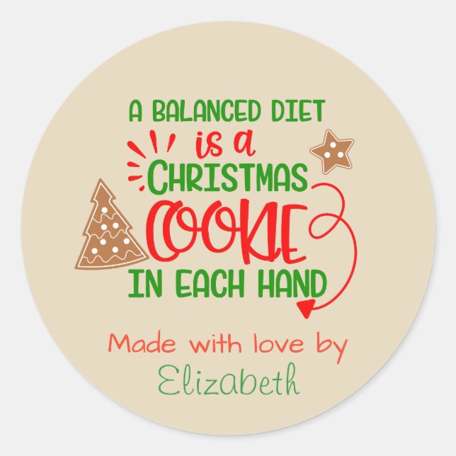 Baking Cookie Holiday Gift Tag Christmas (Front)