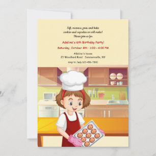 Baking Cookies Birthday Party Invitation