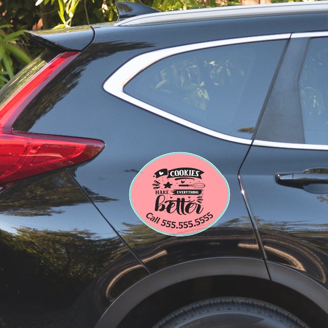 Baking Cookies business car decal (Car Side)