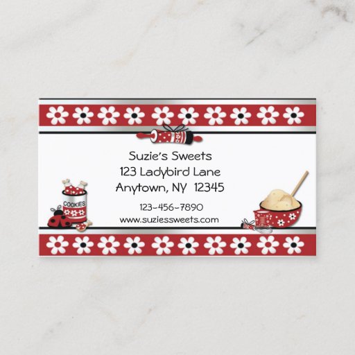 Customizable Baking Cookies Business Card