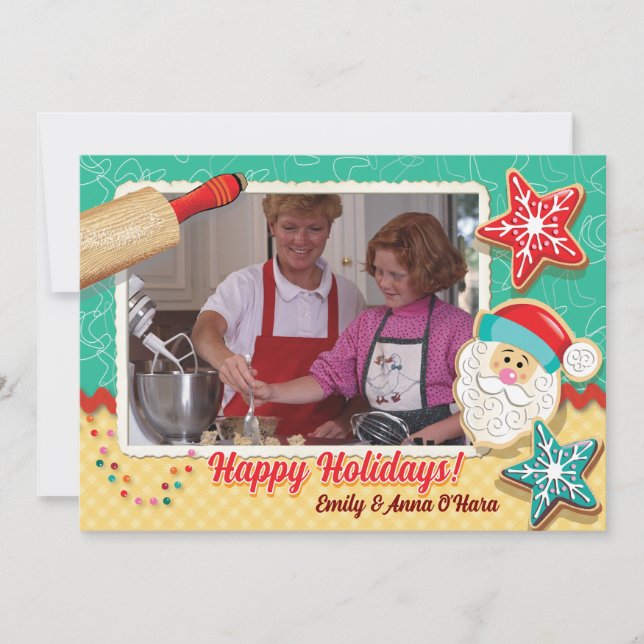 Baking Cookies Christmas Photo Cards (Front)