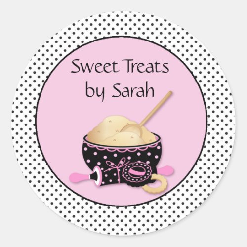 Baking Cookies Polka Dots Classic Round Sticker