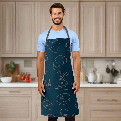 Baking  Cooking Bread Donuts Kitchen Dad Blue  Apron