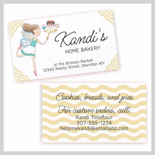 Customizable baking cooking fairy whisk dessert business card
