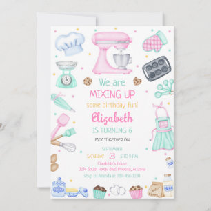 Baking Cooking Party Birthday Invitation