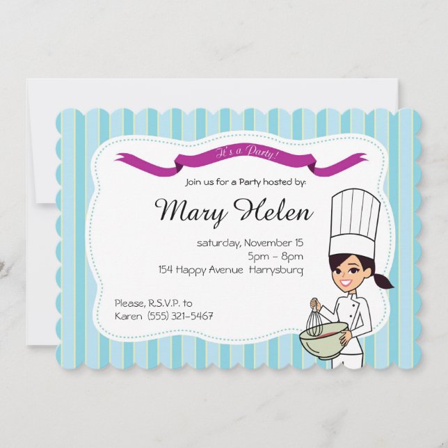 Baking Cooking Personalized Invitation (Front)