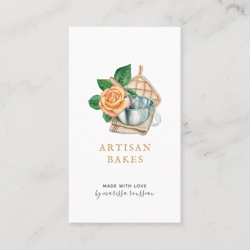 Baking  Cooking Utensil Watercolor Bakery Busines Business Card