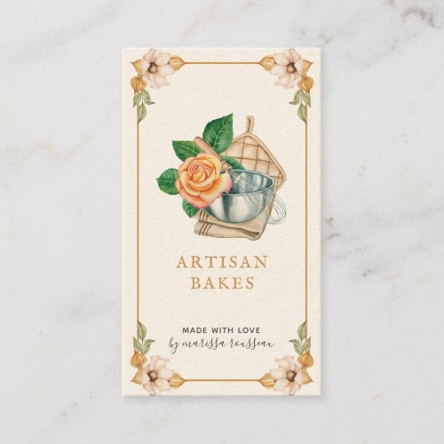 Baking  Cooking Utensil Watercolor Bakery Busines Business Card