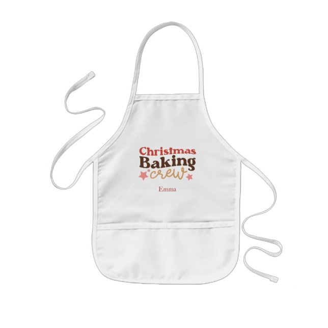 Baking Crew Matching Family Christmas Holiday Kids' Apron (Front)