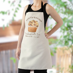 Baking Cupcake Chocolate Chip Muffin Watercolor Apron