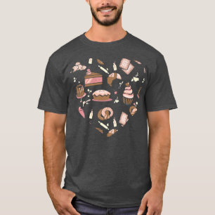 baking cupcake cute heart muffin cooking bakery T-Shirt