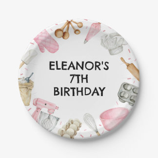 Baking Cupcake Decorating Birthday Paper Plates