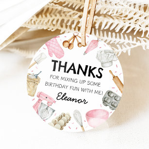 Baking Cupcake Decorating Girl Birthday Circle Favor Tags
