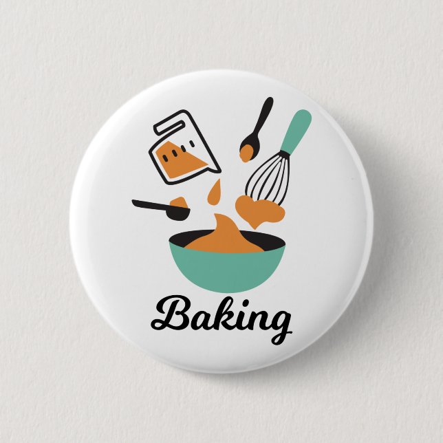 Baking Design For Bakers Button (Front)