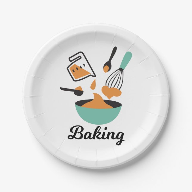 Baking Design For Bakers Paper Plates (Front)