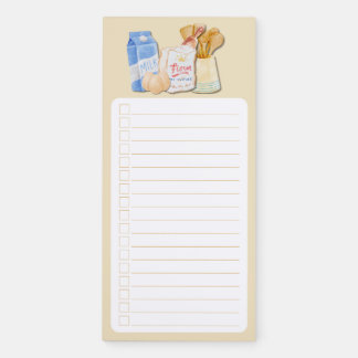 Baking Design Grocery List Magnetic Notepad