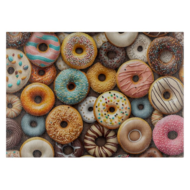 Baking Donuts Kitchen Cutting Board (Front)