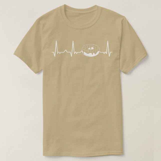 Baking Doughnut Donut Lover Baker EKG Heartbeat  T-Shirt (Design Front)