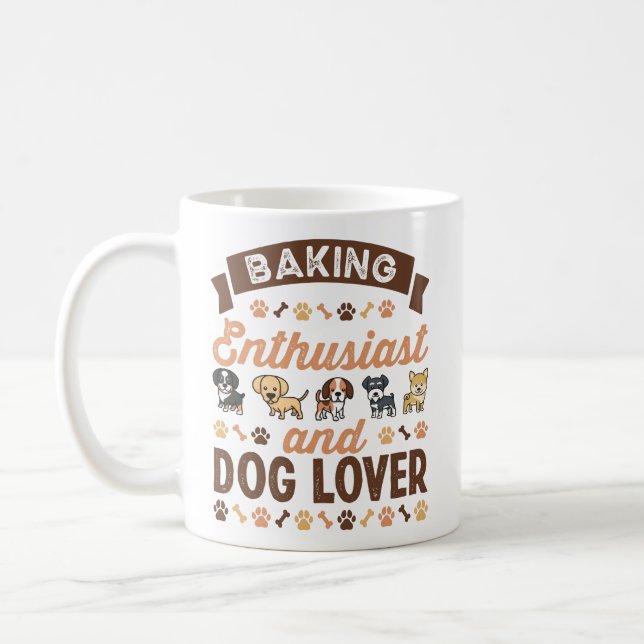 Baking Enthusiast and Dog Lover Gift Coffee Mug (Left)