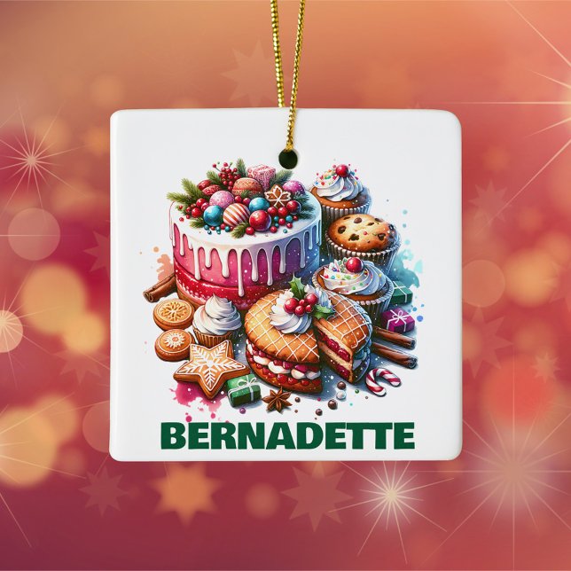 Baking Enthusiast Personalized Christmas Ceramic Ornament (Creator Uploaded)