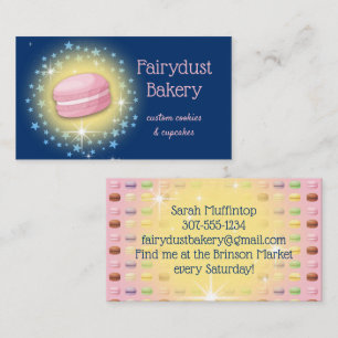 Baking fairy magic stars macaroon cookies bakery business card