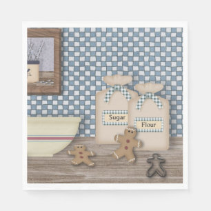 Baking Gingerbread Men Paper Napkins