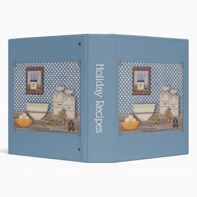 Baking Gingerbread Men Recipe Album 3 Ring Binder (Background)