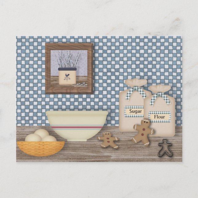 Baking Gingerbread Men Recipe Card (Front)