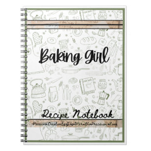 baking girl themed Recipe notebook baking