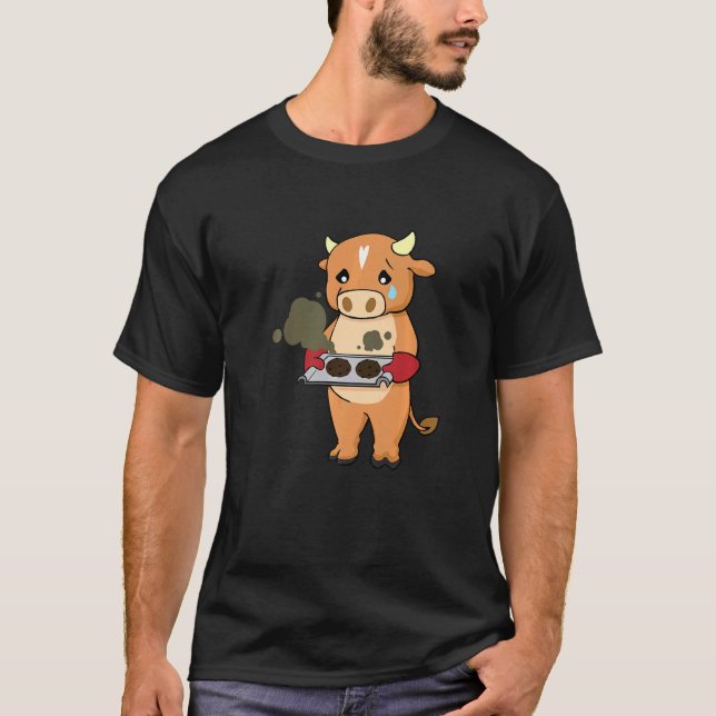 Baking Gone Wrong Cow Chef Culinary Baker Cook T-Shirt (Front)