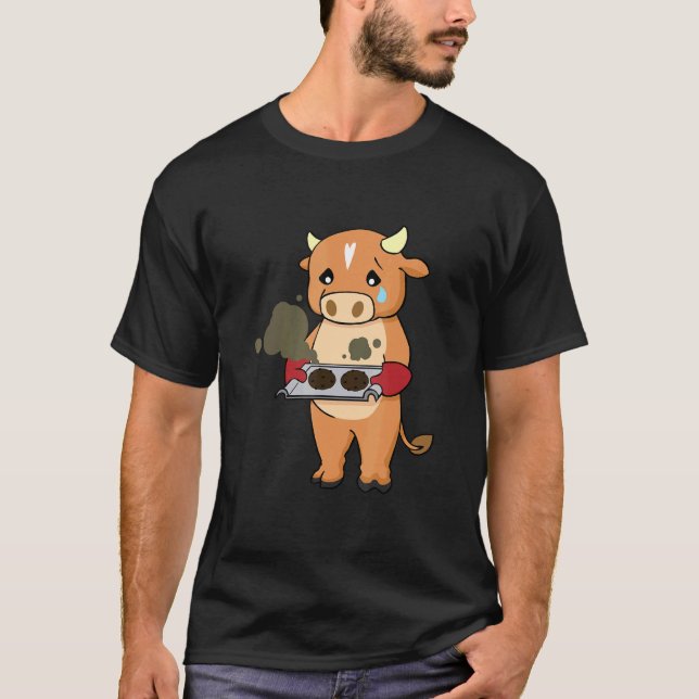 Baking Gone Wrong Cow Chef Culinary Baker Cook T-Shirt (Front)