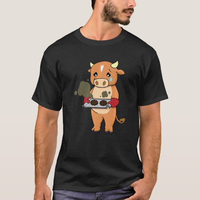 Baking Gone Wrong Cow Chef Culinary Baker Cook T-Shirt (Front)