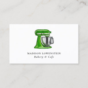 Baking Green Whisk Caterer Pastry Chef Modern  Business Card
