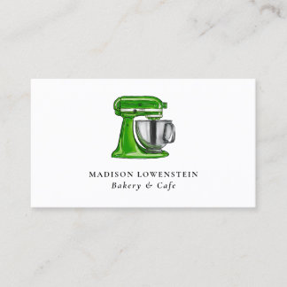 Baking Green Whisk Caterer Pastry Chef Modern Business Card