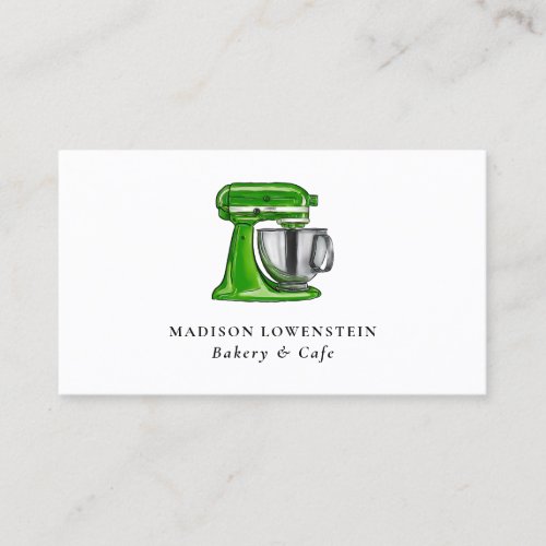 Baking Green Whisk Caterer Pastry Chef Modern  Business Card