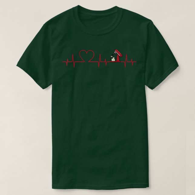 baking heartbeat pastry cook lovers baker chef hea T-Shirt (Design Front)