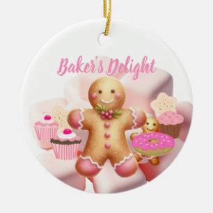 Baking Holiday Treats Gingerbread Man Ceramic Ornament