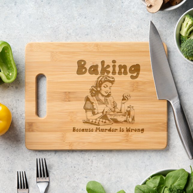 Baking Humor Engraved Cutting Board (Kitchen Counter)