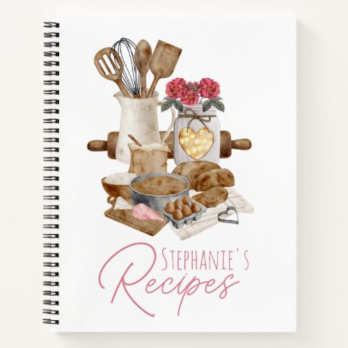 Baking Inspired Personalized Recipe Notebook