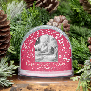 Baking is Love Made Edible Green Photo Holiday  Snow Globe