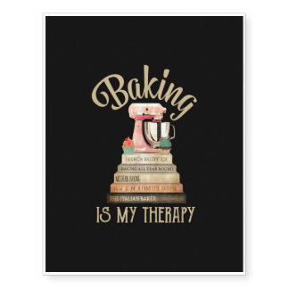 Baking Is My Rapy Lovers Temporary Tattoos
