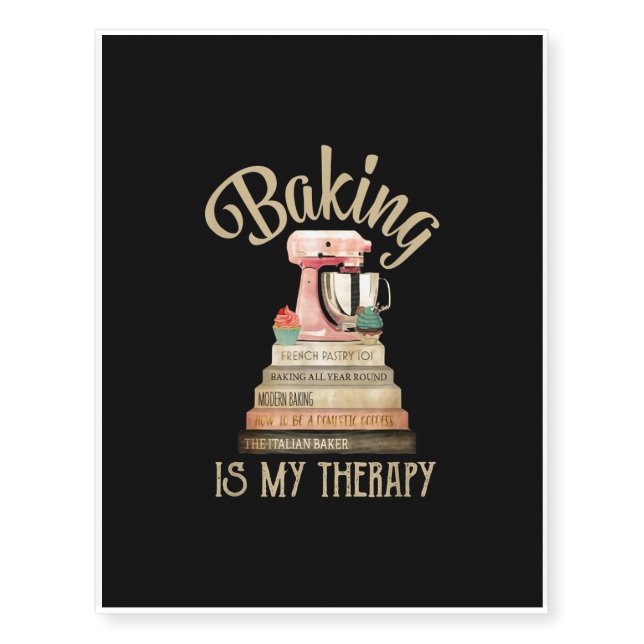 Baking Is My Rapy Lovers Temporary Tattoos (Front)