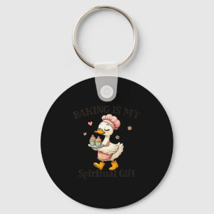 Baking Is My Sritual Gift Baking Humor Kitchen Pas Keychain