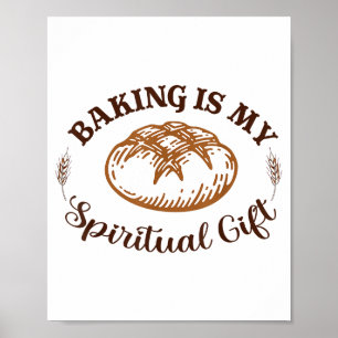 Baking Is My Sritual Gift Funny Bake Lover Pastry Poster