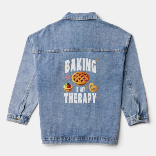 BAKING IS MY THERAPY CULINARY ARTISAN BAKERY BAKED DENIM JACKET