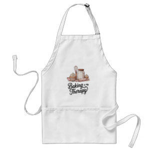 Baking Is My Therapy Quote Art Adult Apron