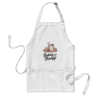 Baking Is My Therapy Quote Art Adult Apron