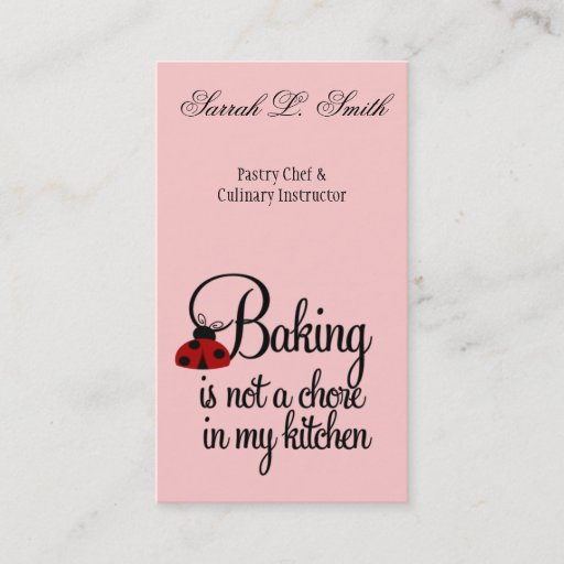 Customizable Baking is not a Chore in My Kitchen Business Card