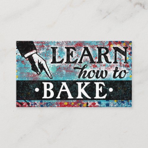 Baking Lessons Business Cards _ Blue Red